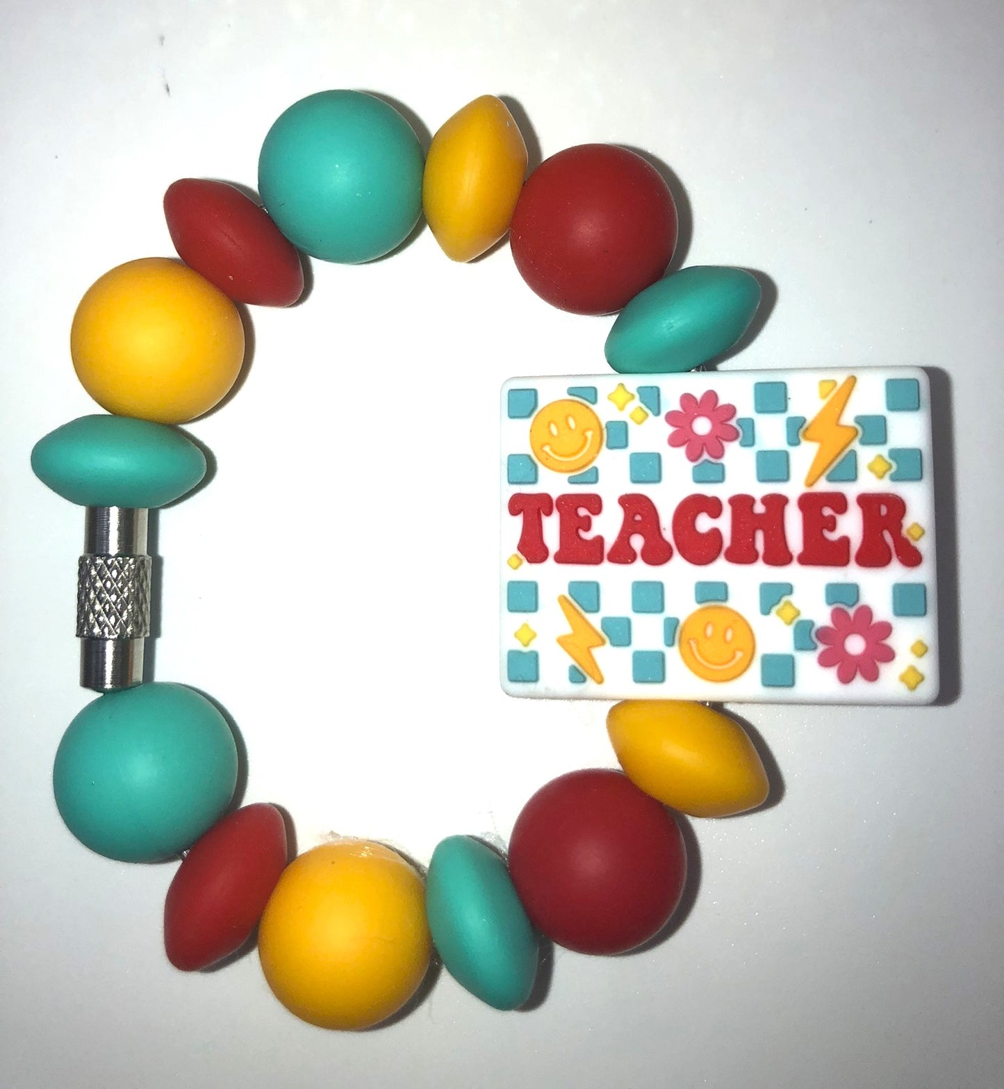 Teacher Checkerboard Stanley Tumbler Cup Handle Charm