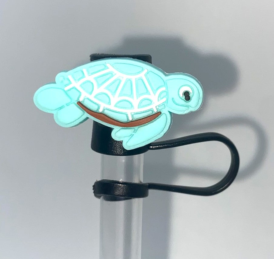 Turquoise Teal Sea Turtle Straw Topper