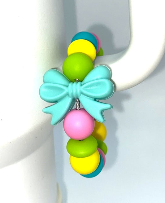 Turquoise Teal Coquette Bow Stanley Tumbler Cup Handle Charm