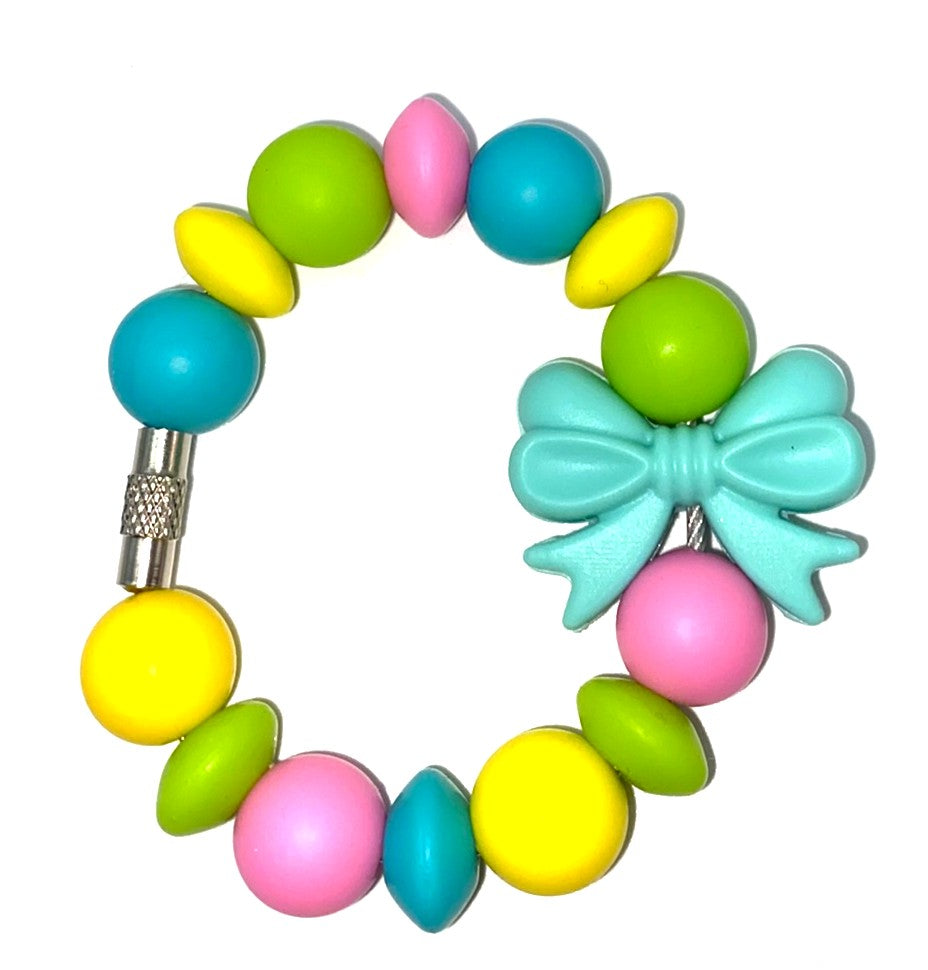 Turquoise Teal Coquette Bow Stanley Tumbler Cup Handle Charm
