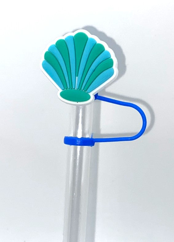 Teal Seashell Straw Topper