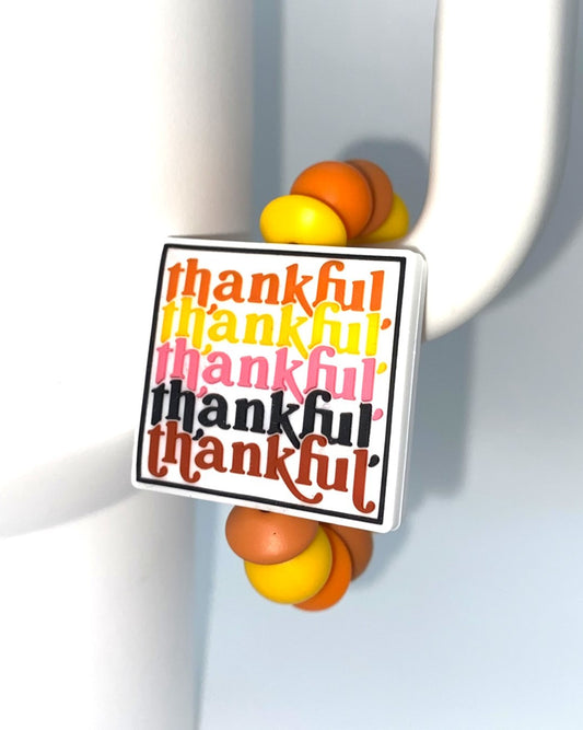 Thankful Thanksgiving Stanley Tumbler Cup Handle Charm
