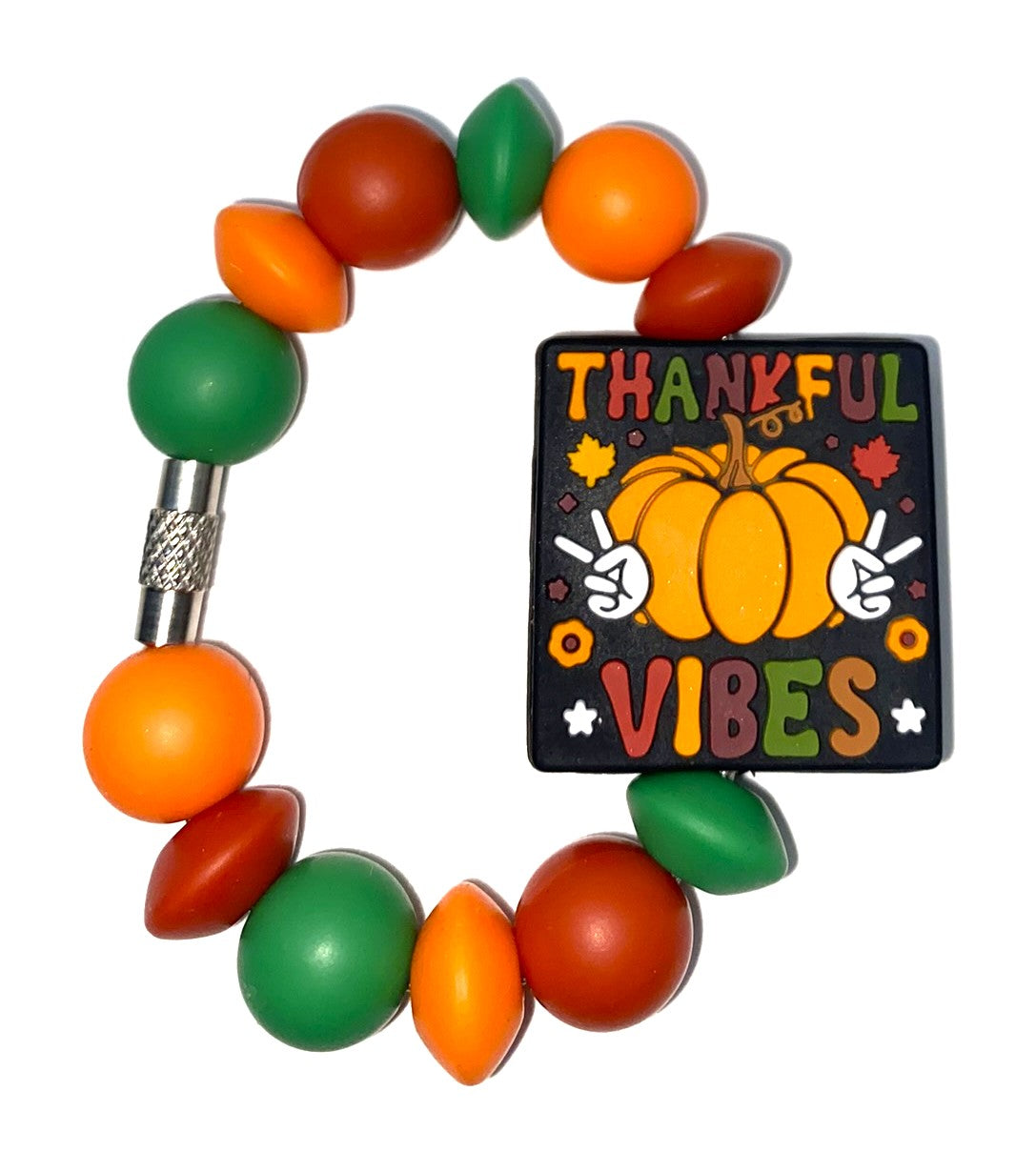 Thankful Vibes Thanksgiving Stanley Tumbler Cup Handle Charm