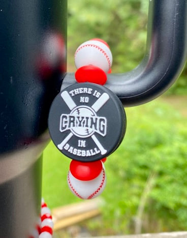 There's No Crying In Baseball Stanley Tumbler Cup Handle Charm