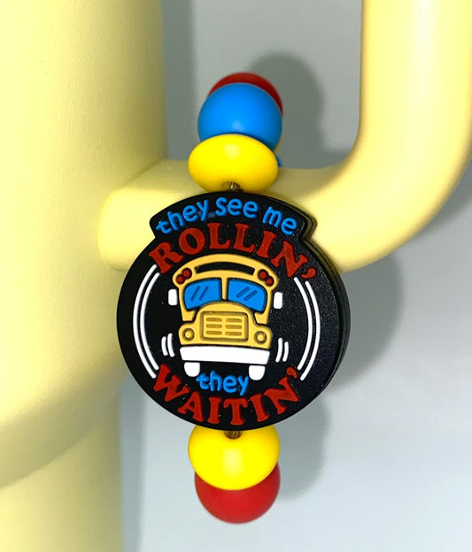 They See Me Rollin School Bus Stanley Tumbler Cup Handle Charm