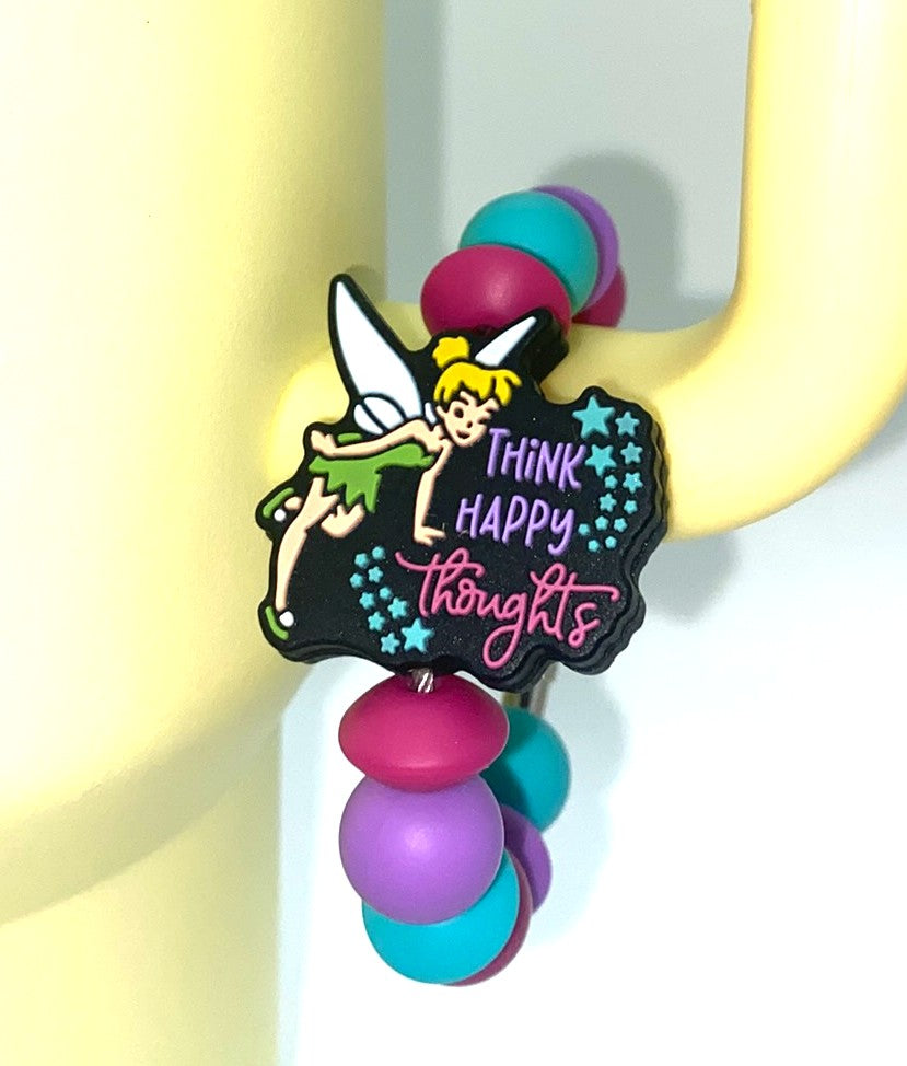Think Happy Thoughts Magical Fairy Stanley Tumbler Cup Handle Charm