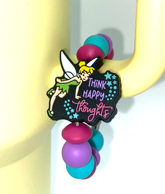 Think Happy Thoughts Magical Fairy Stanley Tumbler Cup Handle Charm