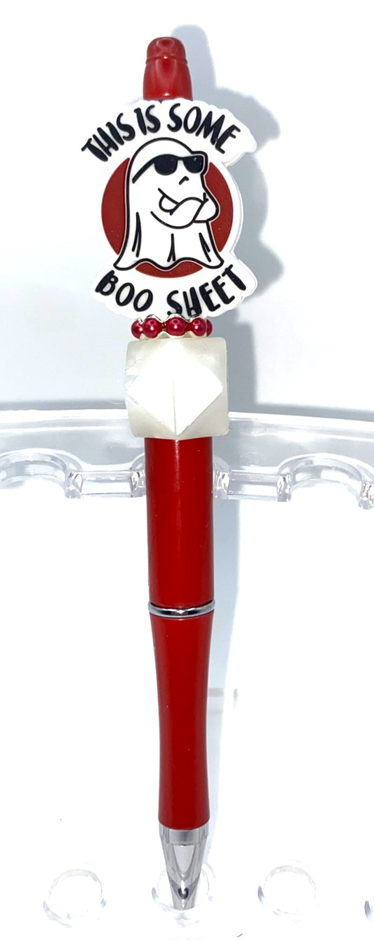 This Is Some Boo Sheet Ghost Halloween Beaded Pen