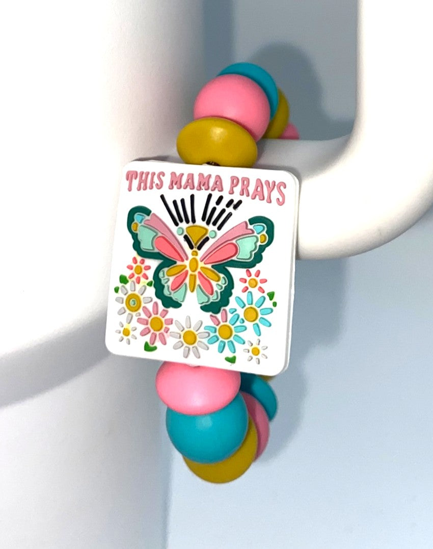 This Mama Prays Butterfly Stanley Tumbler Cup Handle Charm