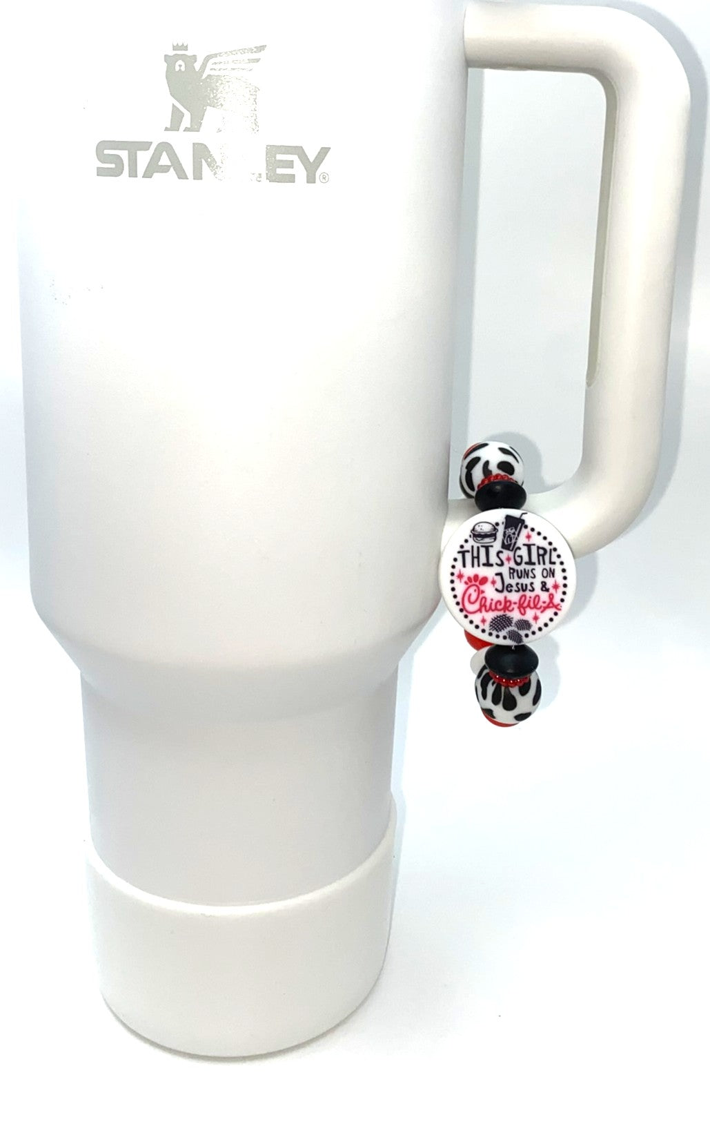 This Girl Runs On Jesus & Chick-fil-A Stanley Tumbler Cup Handle Charm