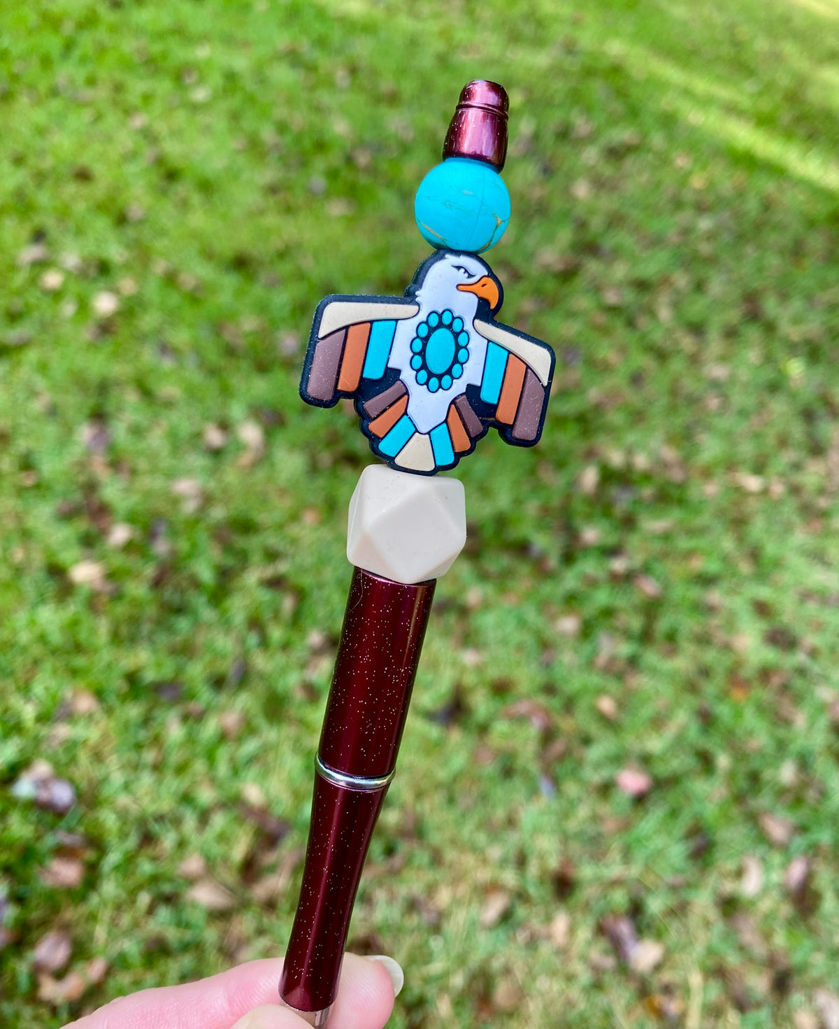 Southwestern Thunderbird Turquoise Eagle Beaded Pen