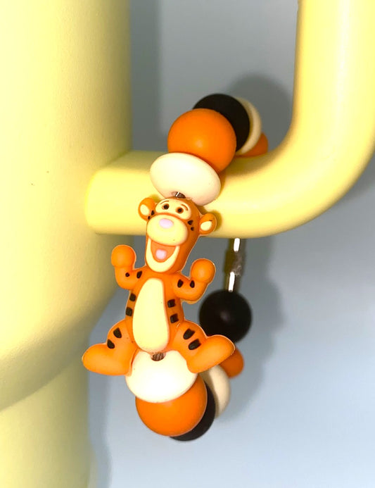 Bouncing Tiger 3D Yellow Honey Bear Friend Stanley Tumbler Cup Handle Charm