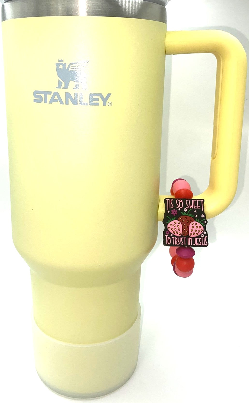 Tis So Sweet To Trust In Jesus Strawberry Stanley Tumbler Cup Handle Charm