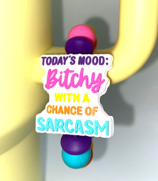 Today's Mood Bitchy With A Chance Of Sarcasm Stanley Tumbler Cup Handle Charm