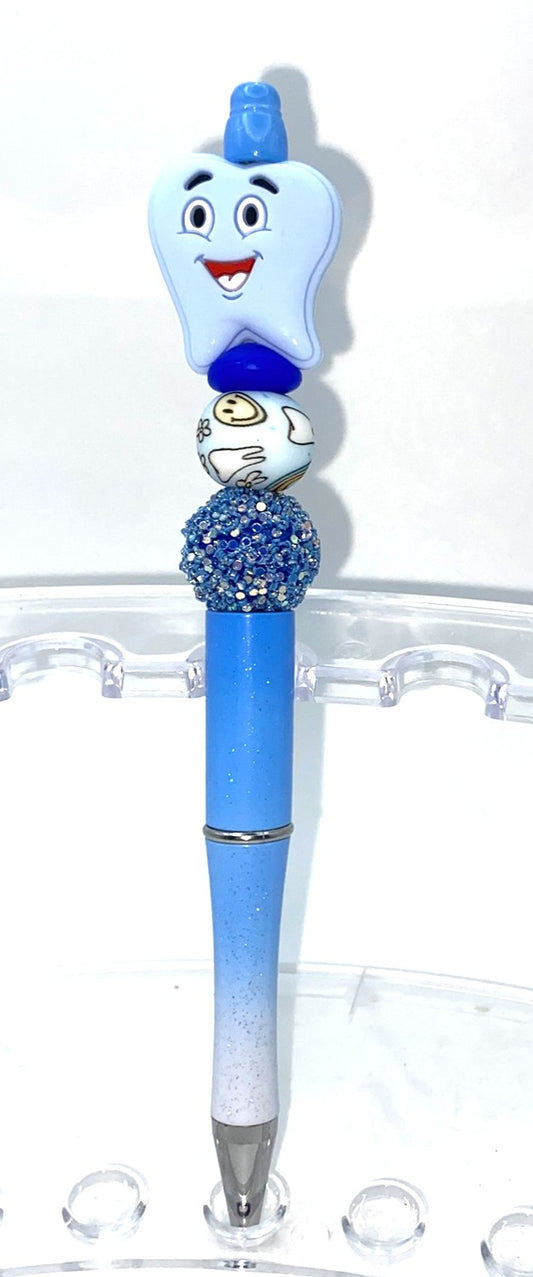 Blue Tooth Beaded Pen