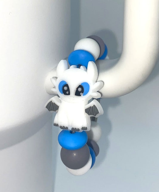 White Girl Dragon Cartoon Stanley Tumbler Cup Handle Charm
