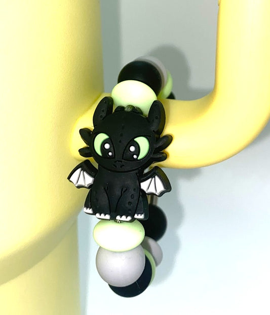 Black Dragon Cartoon Stanley Tumbler Cup Handle Charm