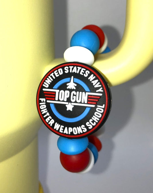 Top Gun US Navy Military Fighter Weapons School Stanley Tumbler Cup Handle Charm