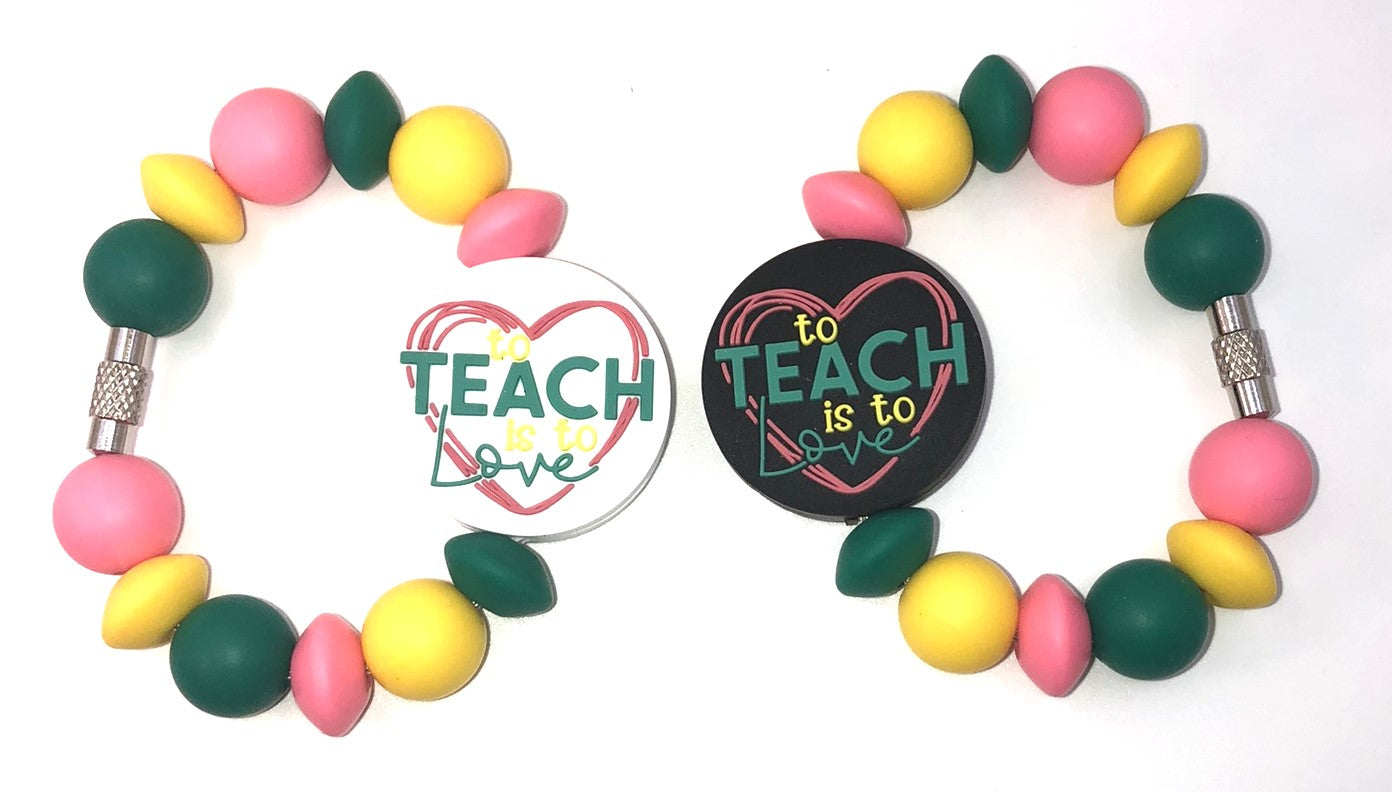 To Teach Is To Love White Stanley Tumbler Cup Handle Charm
