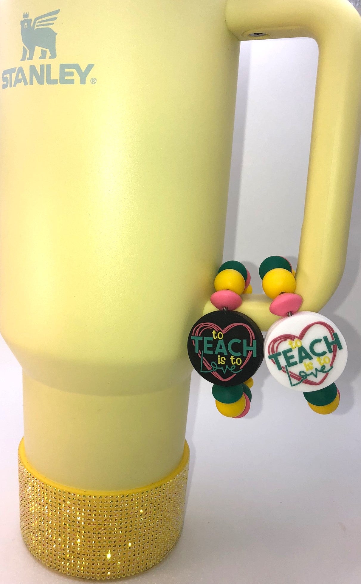 To Teach Is To Love White Stanley Tumbler Cup Handle Charm