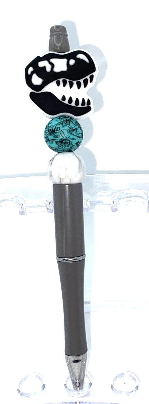 Dinosaur T-Rex Skull Beaded Pen