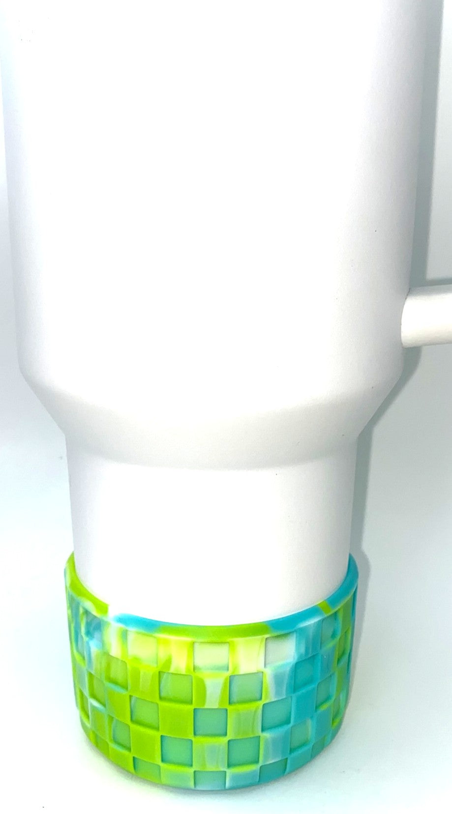 Tropical Teal Swirl Checker Tumbler Boot Sleeve #179