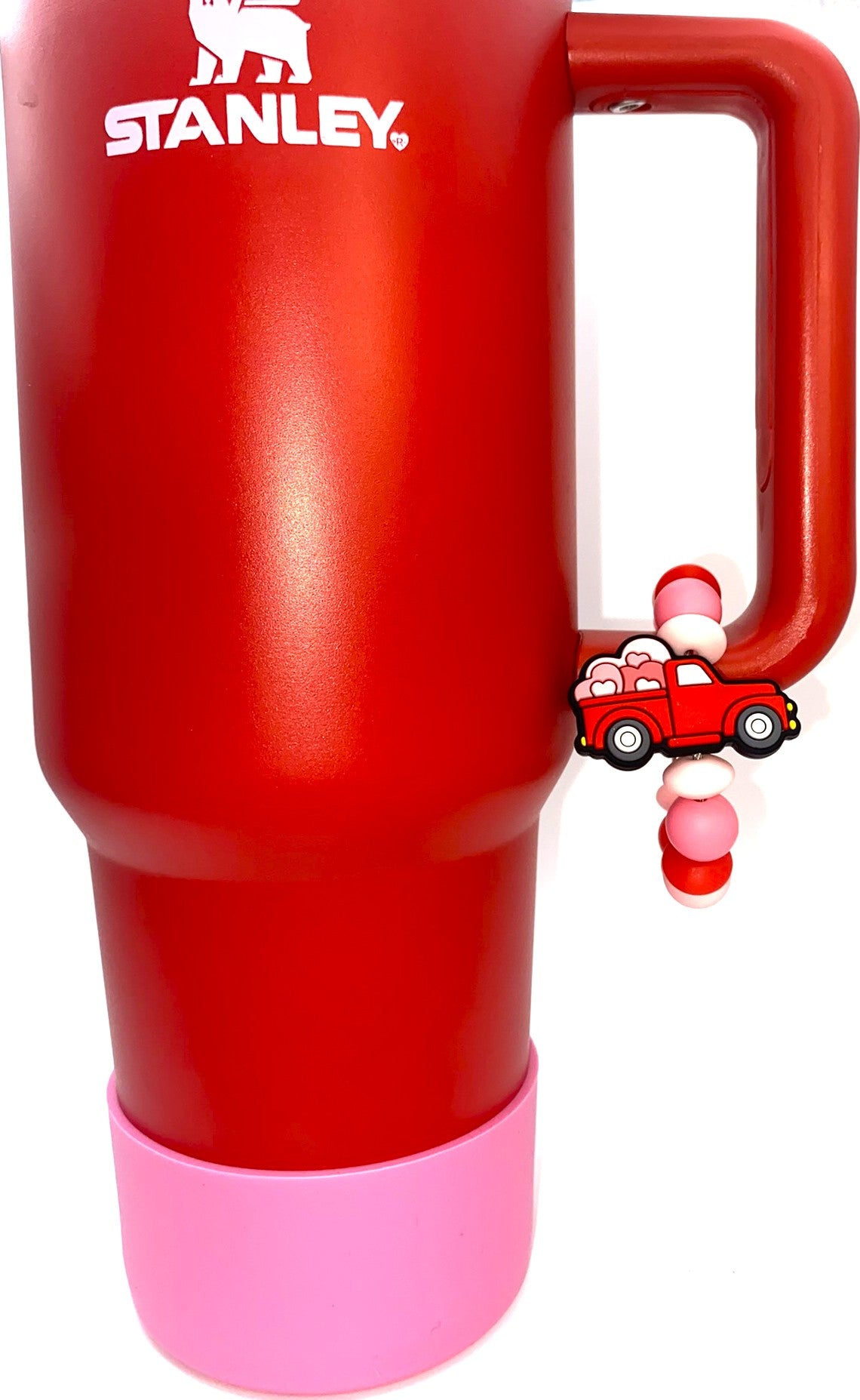 Red Truck Of Love Hearts Valentine Stanley Tumbler Cup Handle Charm