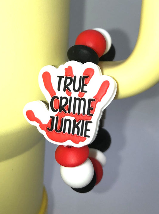 True Crime Junkie Bloody Handprint Stanley Tumbler Cup handle Charm