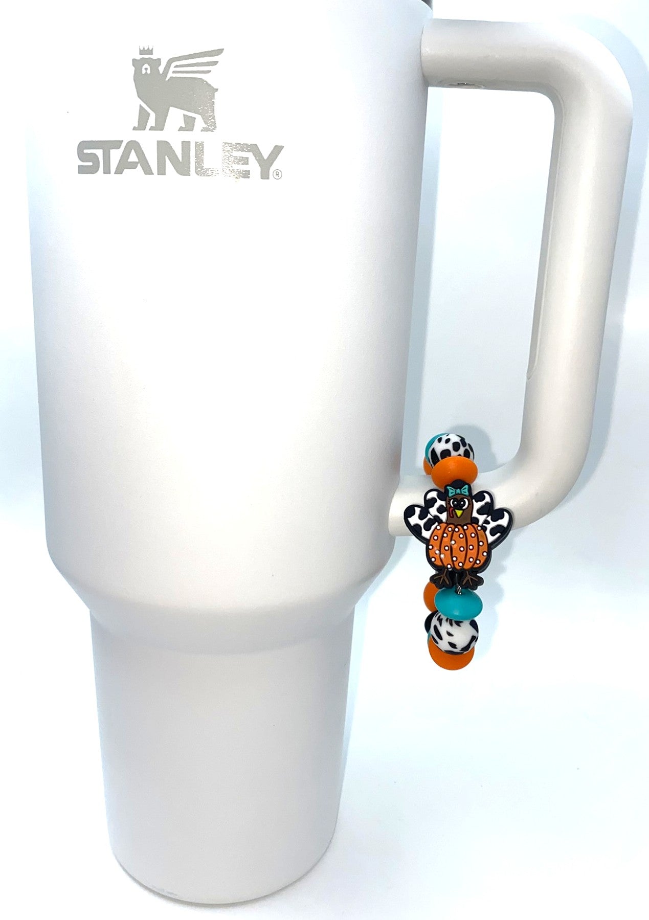 Thanksgiving Pumpkin Turkey Polka Dot Cow Print Stanley Tumbler Cup Handle Charm