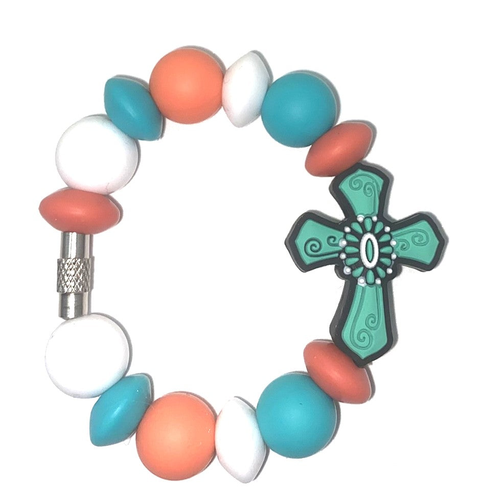Turquoise Concho Cross Stanley Tumbler Cup Handle Charm