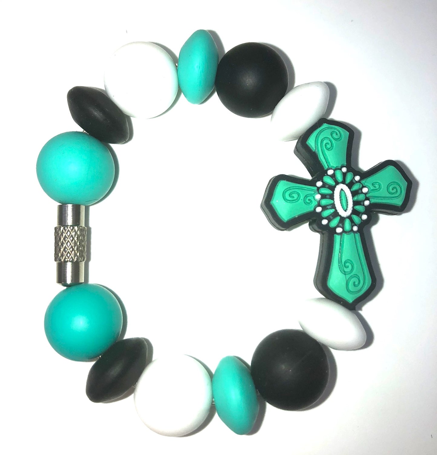 Turquoise Conch Cross Stanley Tumbler Cup Handle Charm