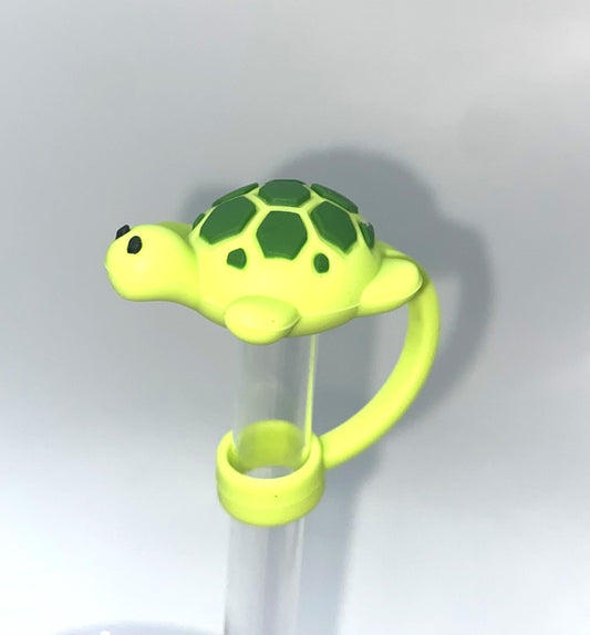 Green Turtle 3D Straw Topper
