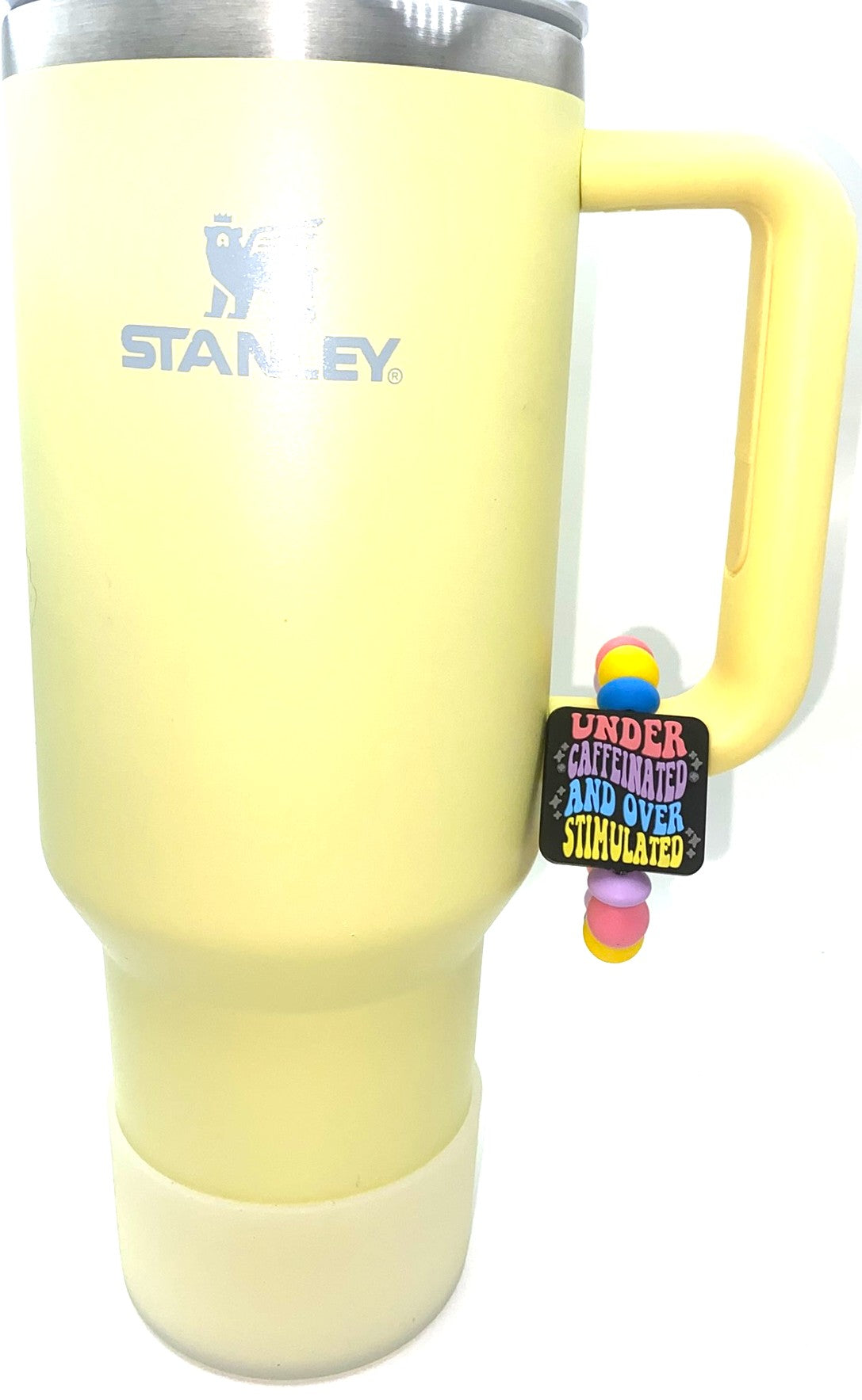 Under Caffeinated Over Stimulated Funny Stanley Tumbler Cup Handle Charm