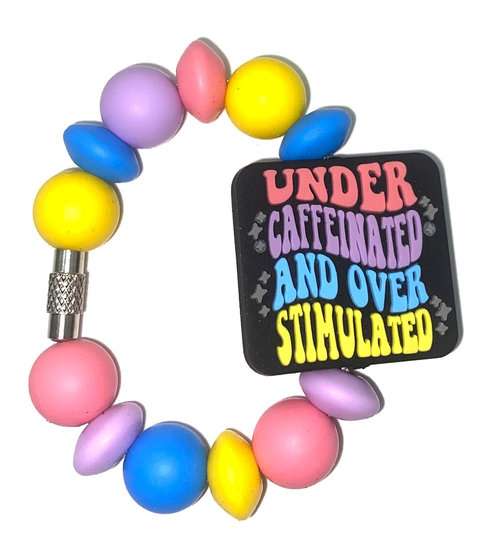 Under Caffeinated Over Stimulated Funny Stanley Tumbler Cup Handle Charm