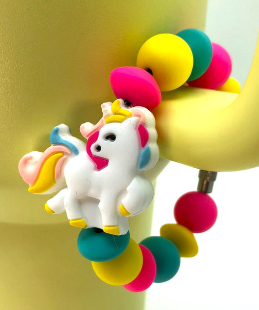 Colorful Unicorn Full Body Stanley Tumbler Cup Handle Charm