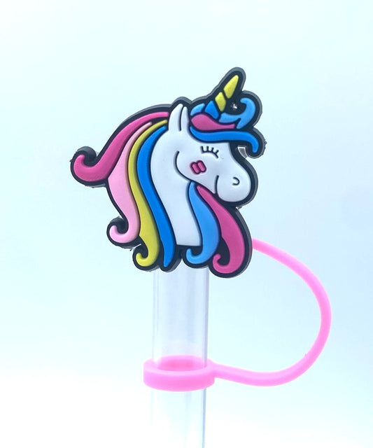 Rainbow Unicorn Head Straw Topper
