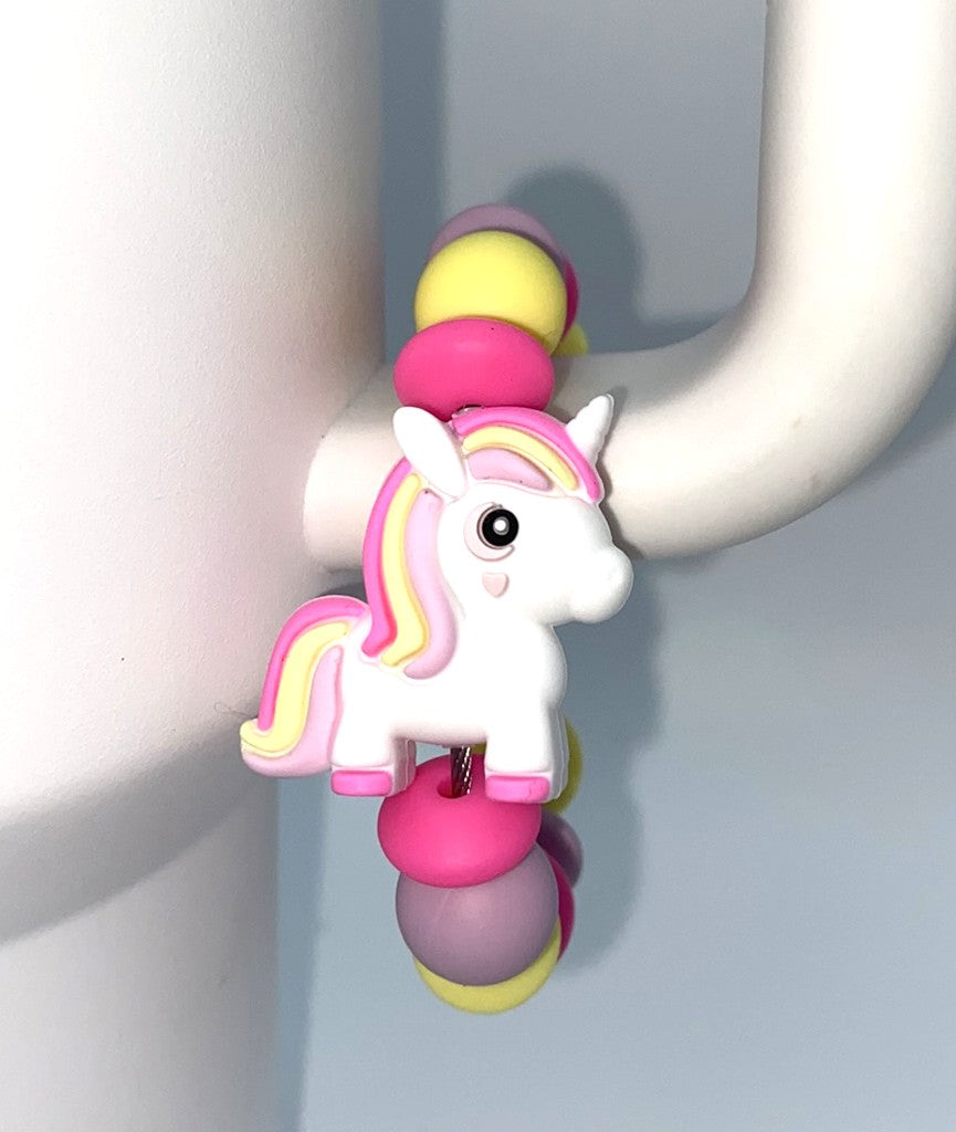 Unicorn 3D Pink Mane Stanley Tumbler Cup Handle Charm