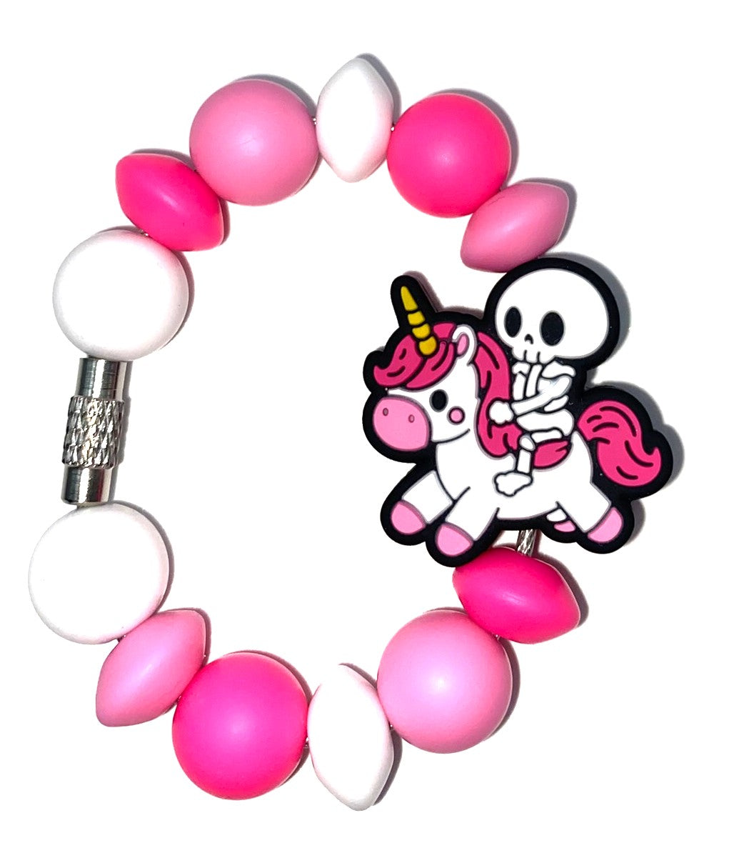 Skeleticorn Skeleton Riding A Unicorn Stanley Tumbler Cup Handle Charm