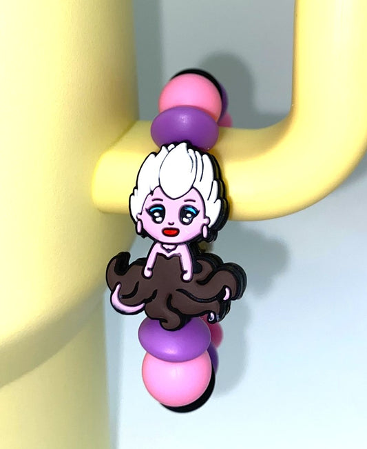 Sea Witch Villain Little Red Mermaid Cartoon Stanley Tumbler Cup Handle Charm
