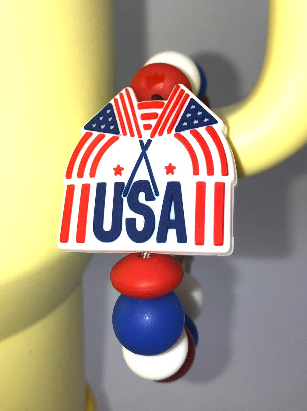 Patriotic USA w/Flags Stanley Tumbler Cup Handle Charm