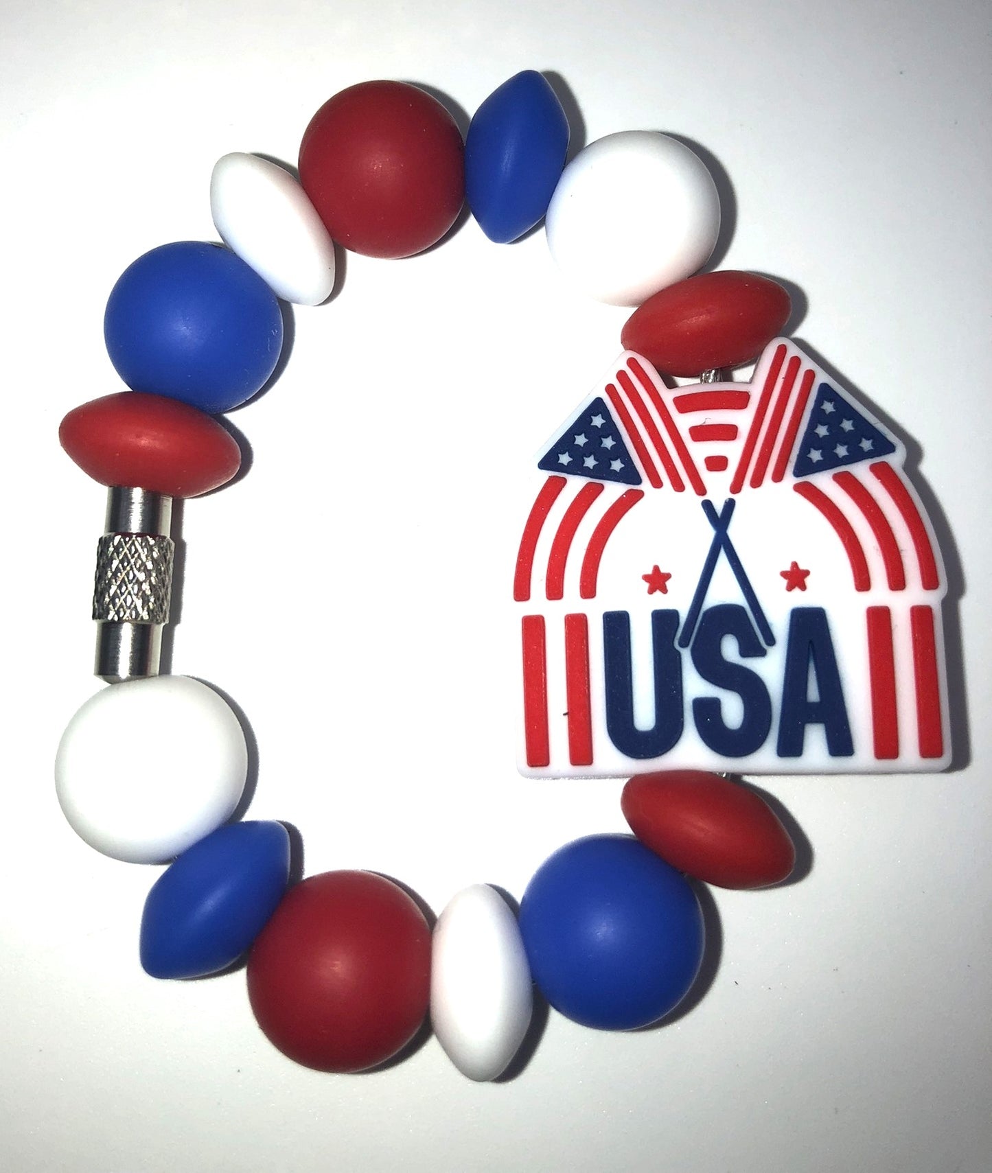 Patriotic USA w/Flags Stanley Tumbler Cup Handle Charm