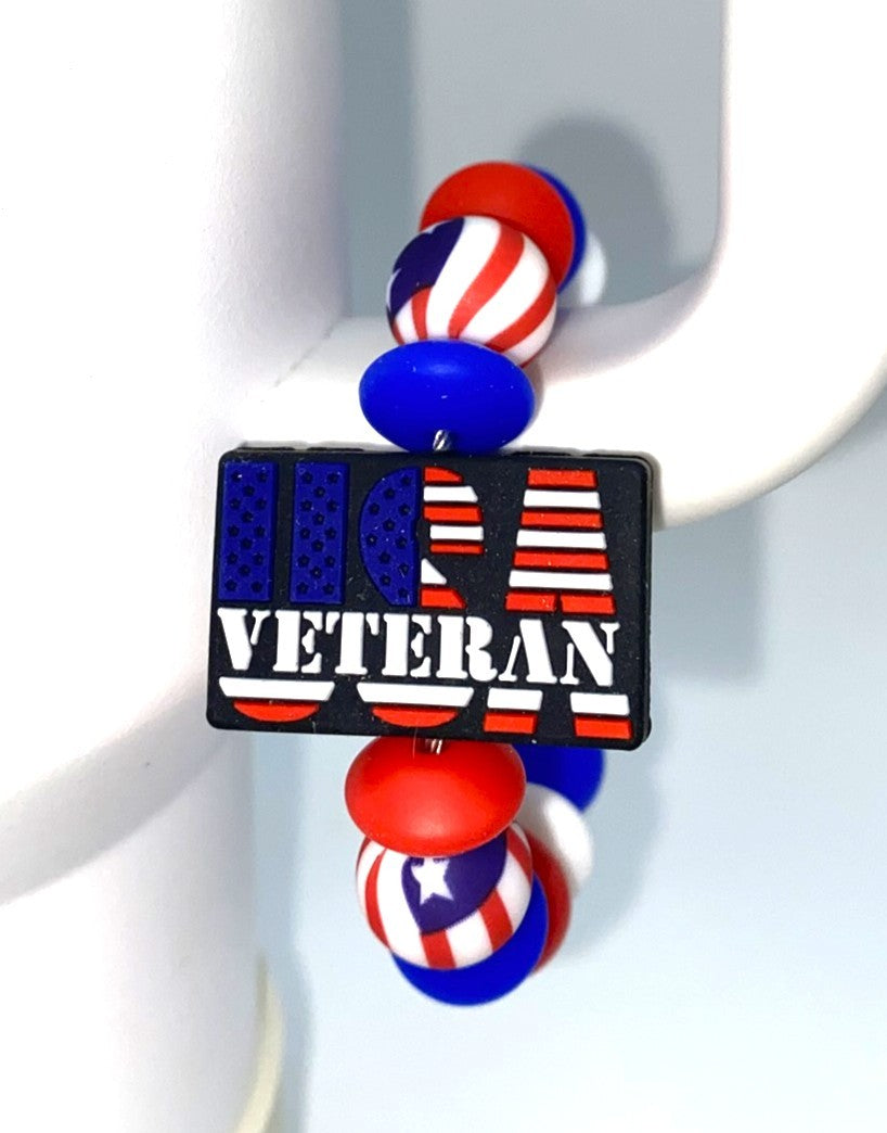 USA Veteran Stanley Tumbler Cup Handle Charm
