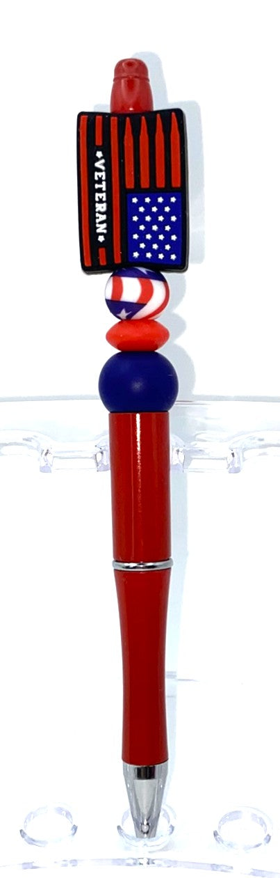 Veteran American Flag Beaded Pen