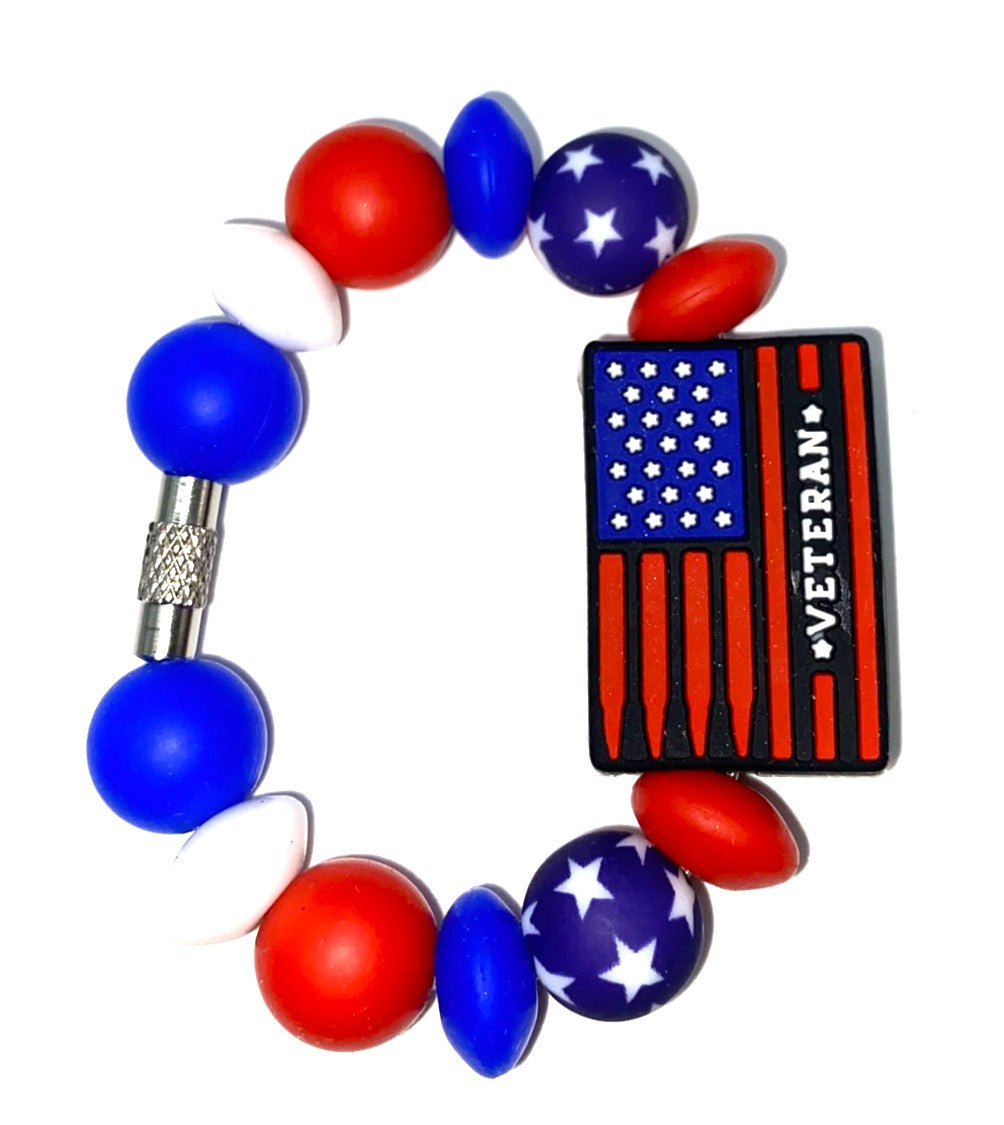 Veteran Flag Stanley Tumbler Cup Handle Charm