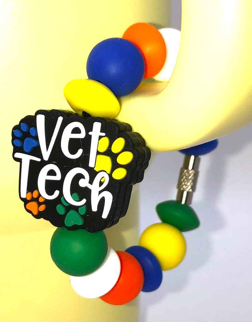 Vet Tech w/Paw Prints Stanley Tumbler Cup Handle Charm