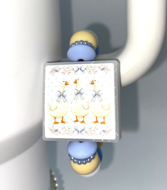Vintage Geese Glitter Stanley Tumbler Cup Handle Charm