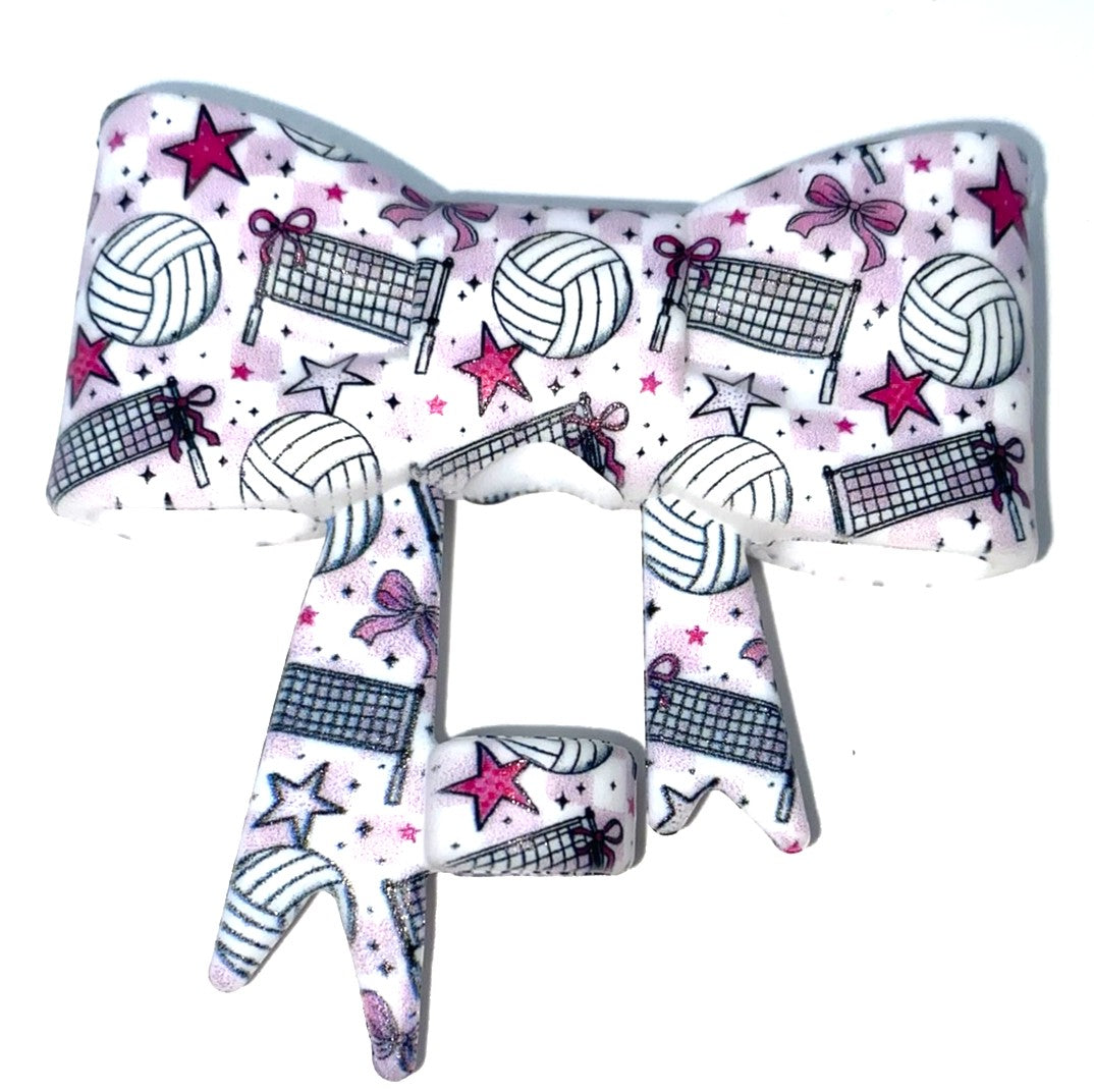 Volleyball Bow Straw Topper