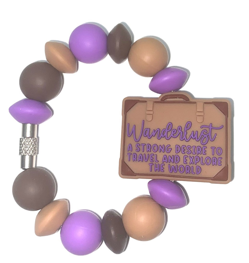 Wanderlust Suitcase Stanley Tumbler Cup Handle Charm