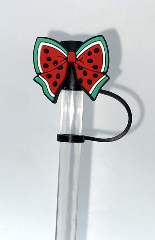 Watermelon Bow Straw Topper