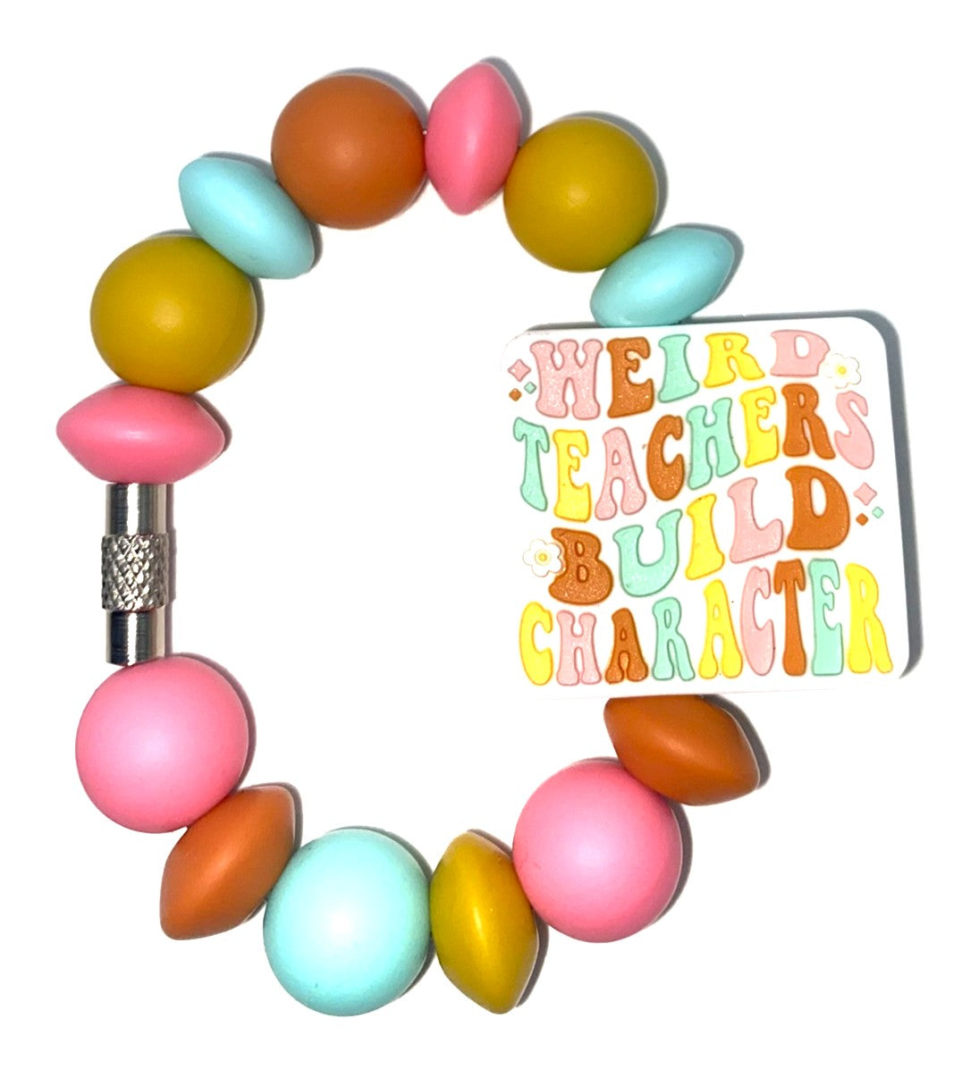 Weird Teachers Build Character Stanley Tumbler Cup Handle Charm